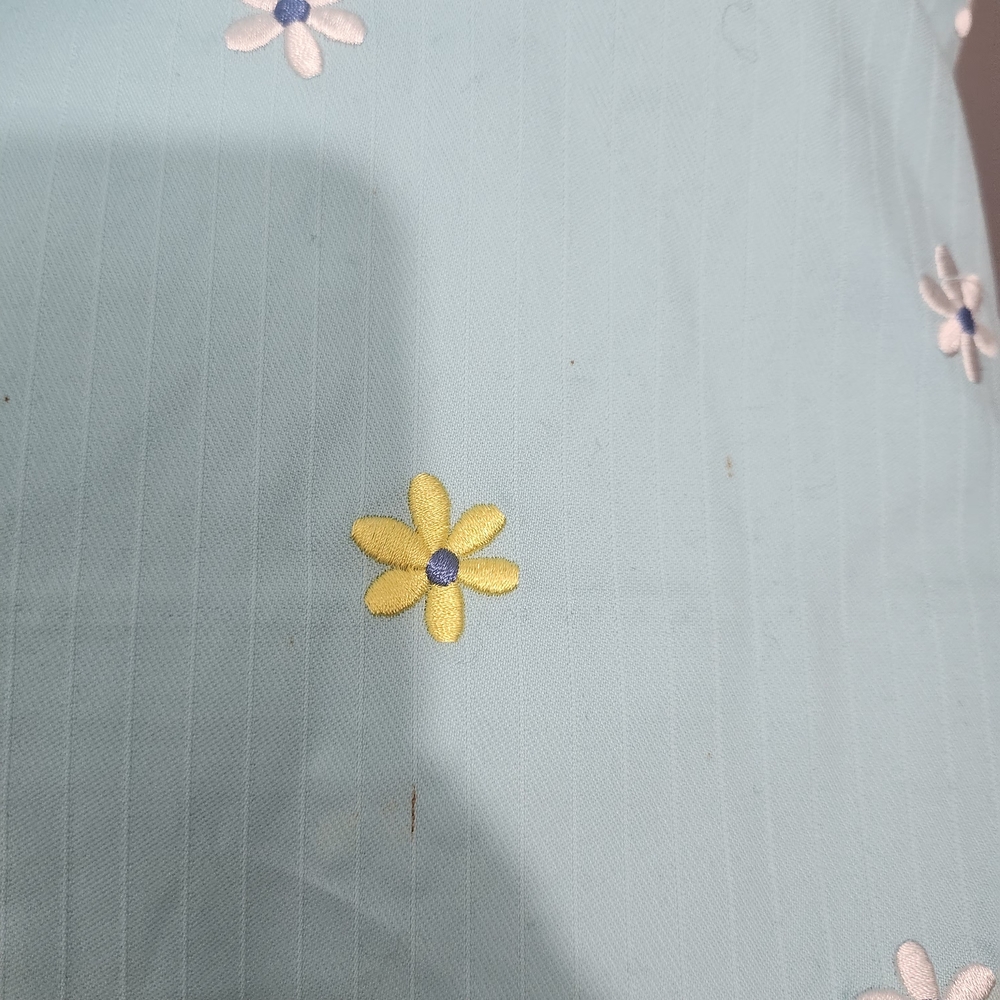 Lilly Pulitzer Vintage Light Blue and Yellow Embroidered Floral Dress Size 10 - Picture 9 of 10